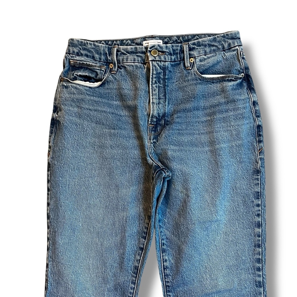 Good American Jeans Good Vintage High Rise Straight Leg Cropped Blue942 10/30 - Picture 4 of 8